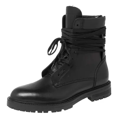 Amiri Black Leather Combat Boots Size