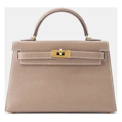 Hermes Etoupe Epsom Mini Kelly Do Top Handle Bags