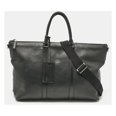 Prada Black Leather Weekender Bag