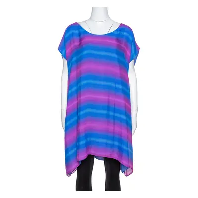 Emporio Armani Blue & Pink Gradient Print Silk Tunic