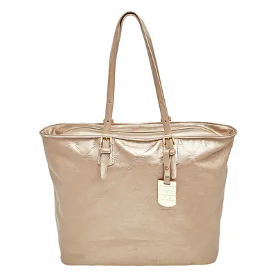 Longchamp Gold Leather Large LM Cuir Shopping Tote