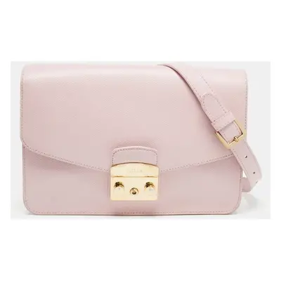 Furla Pink Leather Metropolis Shoulder Bag