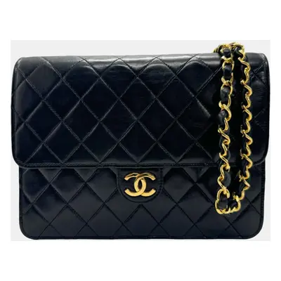 Chanel Black Leather Flap Shoulder Bag