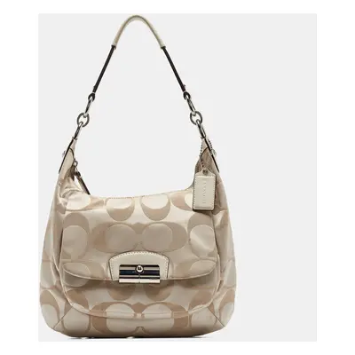 Coach Beige Signature Fabric Kristine Hobo