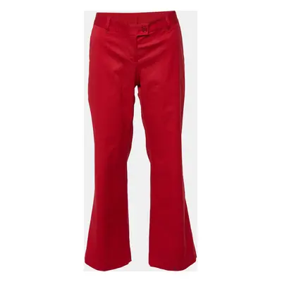 Moschino Cheap and Chic Red Cotton Straight Fit Trousers