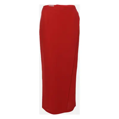 Emporio Armani Red Viscose Maxi Skirt