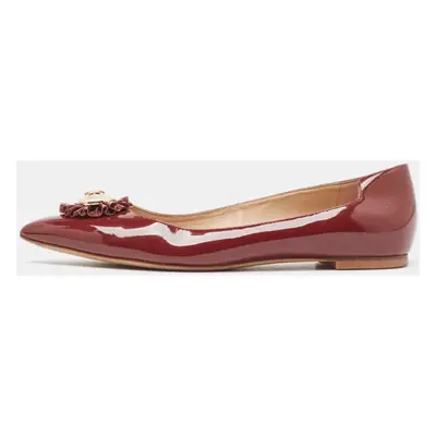 Tory Burch Brown Patent Leather Ballet Flats Size 37.5