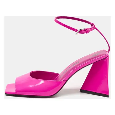 The Attico Pink Leather Ankle Strap Sandals Size