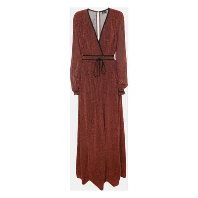 Just Cavalli Brown Lurex Maxi Dress