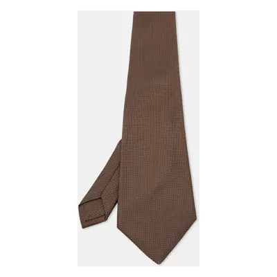 Tom Ford Brown Bucket Weave Silk Traditional Tie