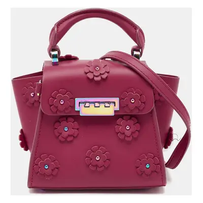 Zac Posen Magenta Leather Mini Eartha Iconic Top Handle Bag