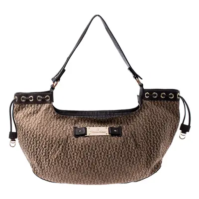 Aigner Beige/Brown Signature Canvas and Leather Shoulder Bag