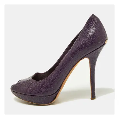 Dior Purple Embossed Python Miss Dior Pumps Size 37.5