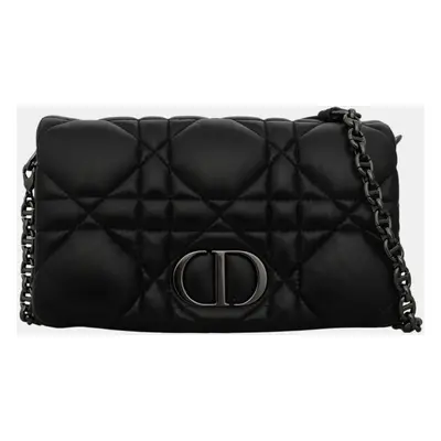 Christian Dior Black Calfskin Leather Caro Macrocannage Mini Bag