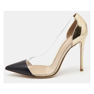 Gianvito Rossi Two Tone Leather and PVC Plexi Pumps Size