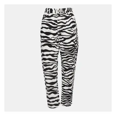 The Attico White Zebra Print Denim Jeans Waist 28"