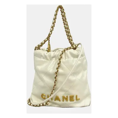 Chanel Cream Leather Mini Hobos