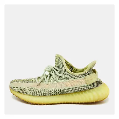 Yeezy x Adidas Neon Green Knit Fabric Boost V2 Yeezreel (Non Reflective) Sneakers Size 1/2