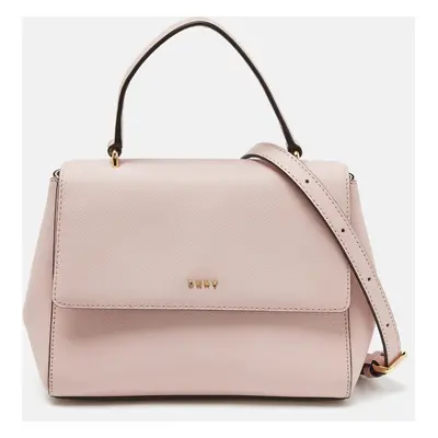 DKNY Pink Leather Flap Top Handle Bag