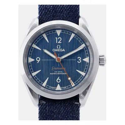 Omega Blue Stainless Steel Seamaster Railmaster 220.12.40.20.03.001 Automatic Men's Wristwatch m