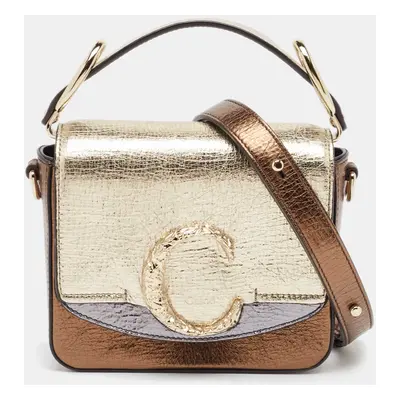 Chloe Metallic Multicolor Leather Mini C Top Handle Bag