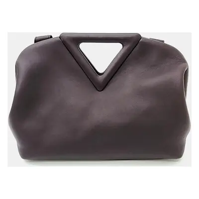 Bottega Veneta Brown Leather Point Medium Top Handle Bag