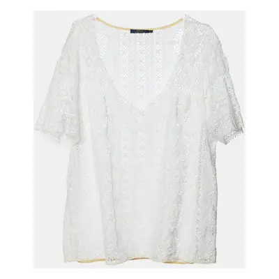 Polo Ralph Lauren White Lace V-Neck Blouse