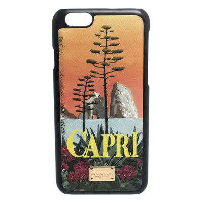 Dolce & Gabbana Multicolor Capri Print Leather iPhone Case