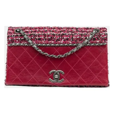 Chanel CC Lambskin and Tweed Flap