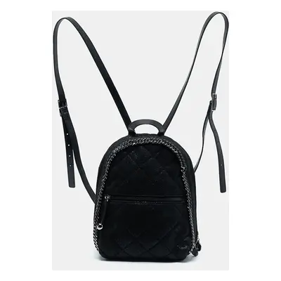 Stella McCartney Black Faux Suede Falabella Backpack