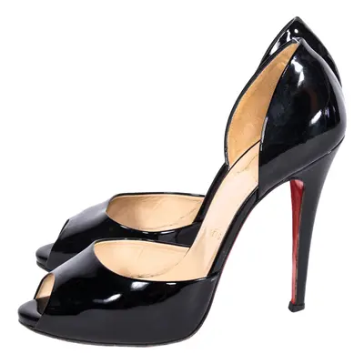 Christian Louboutin Black Patent Leather Madame Claude D'orsay Pumps Size