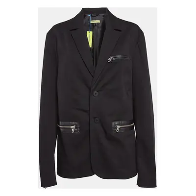 Versace Jeans Black Gabardine Single Breasted Jacket