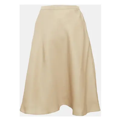 Valentino Beige Silk Flared Knee-Length Skirt