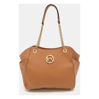 MICHAEL Michael Kors Brown Leather Jet Set Chain Shoulder Bag