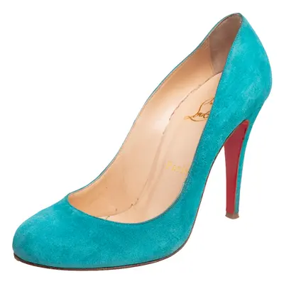 Christian Louboutin Blue Suede Simple Pumps Size 37.5