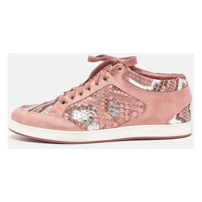 Jimmy Choo Pink Python and Suede Miami Sneakers Size