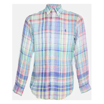 Ralph Lauren Multicolor Madras Check Linen Button Down Shirt