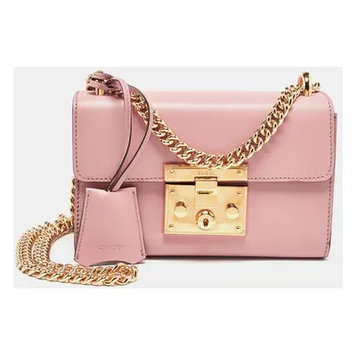 Gucci Light Pink Leather Small Padlock Shoulder Bag