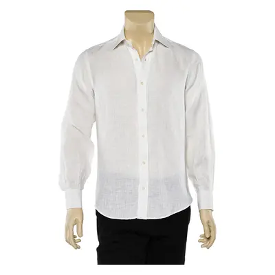 Yves Saint Laurent White Linen Button Front Shirt