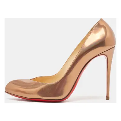 Christian Louboutin Metallic Brown Leather Breche Pumps Size 38.5