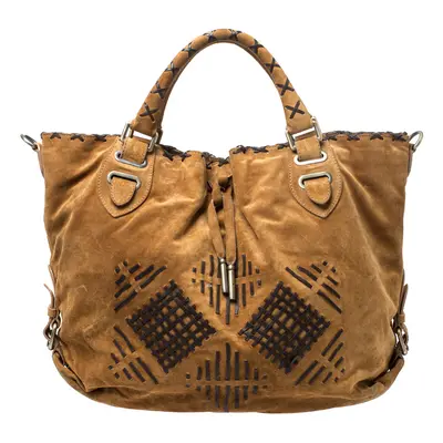 Bally Brown Suede and Leather Shopper Tote