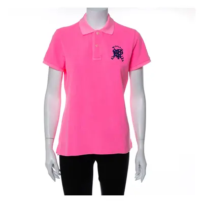 Ralph Lauren Neon Pink Cotton Pique Skinny Polo T-Shirt