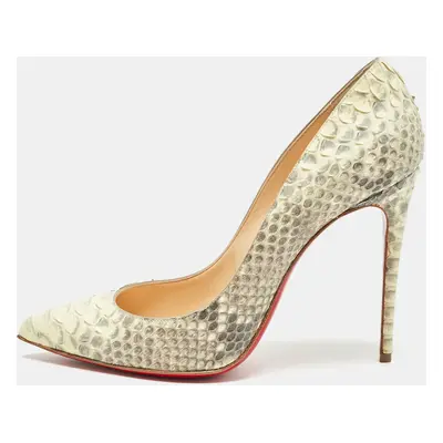 Christian Louboutin Light Yellow/Grey Python Pigalle Follies Pumps Size 39.5