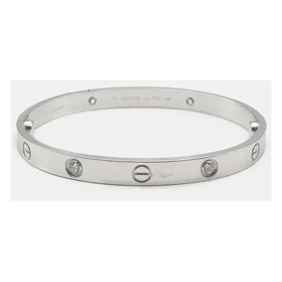 Cartier 18K White Gold and Diamond Love Bangle Bracelet