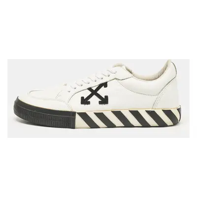 Off-White White Leather Vulcanized Lace Up Sneakers Size