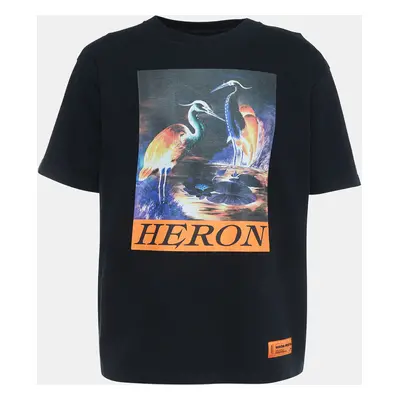 Heron Preston Black Graphic Print Cotton T-Shirt