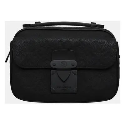 Louis Vuitton Black Taurillon Lock Messenger Bag