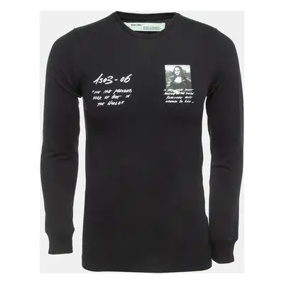 Off-White Black Monalisa Print Cotton Long Sleeve T-Shirt