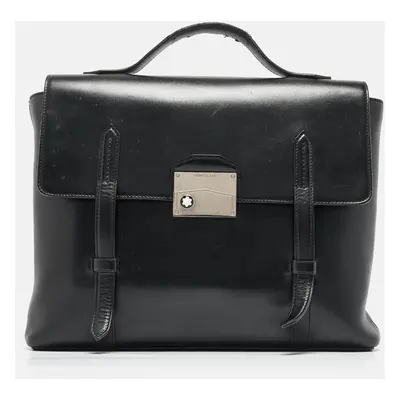 Montblanc Black Leather Meisterstück Neo Briefcase Bag