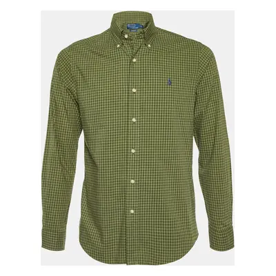 Polo Ralph Lauren Green Checked Cotton Custom Fit Button Down Shirt